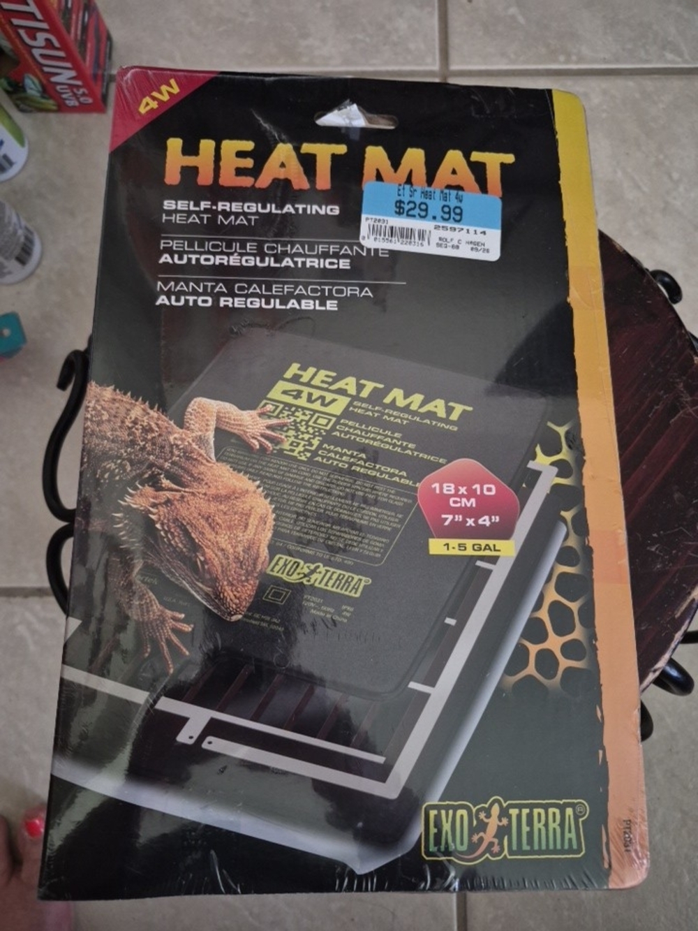 Exo Terra Heat Mat 4W is a 4-watt, self-regulating terrarium substrate heater